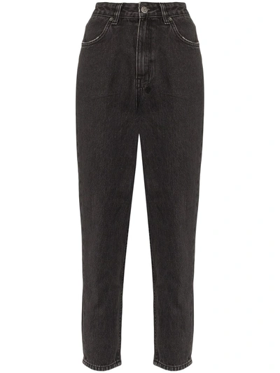 Ksubi Pointer High Waist Straight Leg Jeans In Black