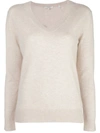 Vince Weekend V Neck Cashmere Sweater In Neutrals