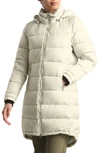 The North Face Metropolis Ii Water Repellent 550 Fill Power Down Hooded Parka In Vintage White