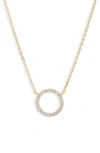 Estella Bartlett Large Pave Circle Pendant Necklace In Cz Gold Plated