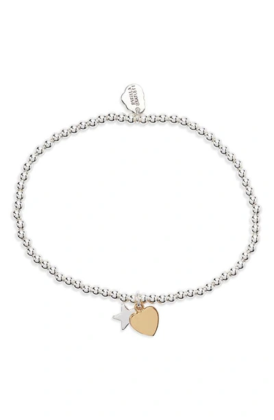 Estella Bartlett Sienna Heart & Moon Charm Bracelet In Gold