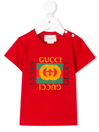 Gucci Babies' Red Newborn T-shirt In Rossa