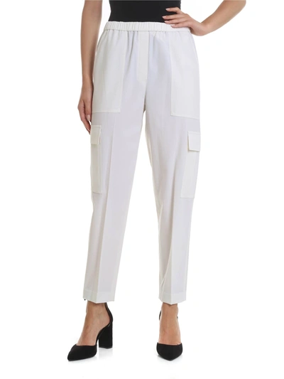 Theory Easy Cargo Trousers In Ivory In White