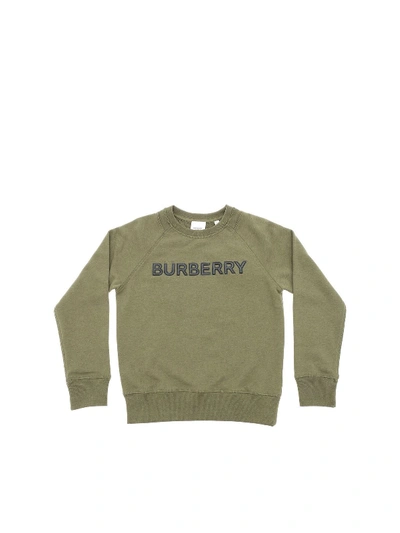 Burberry Kids' Derick Crewneck Sweatshirt In Army Green