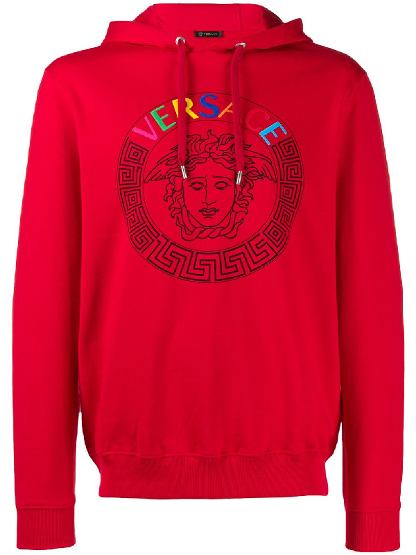 red versace hoodie