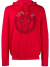 Versace Medusa Logo-print Hoodie In Red