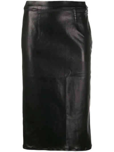 J Brand High Rise Side Zip Pencil Skirt - Galactic Black