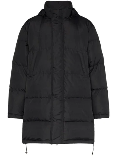 Moschino Long Black Down Jacket With Hood