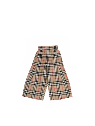 Burberry Kids' Taren Wool Trousers In Beige