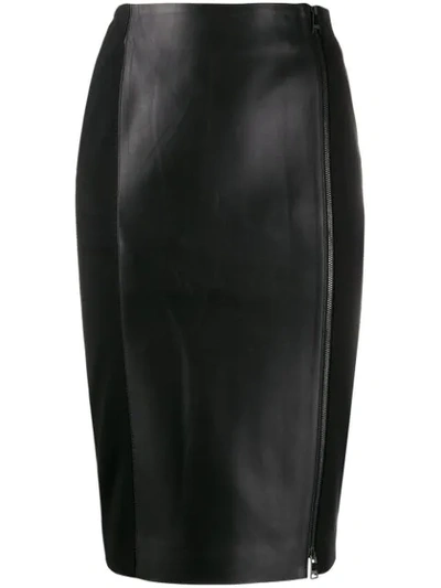 Karl Lagerfeld Midi Skirt With Zip In Black