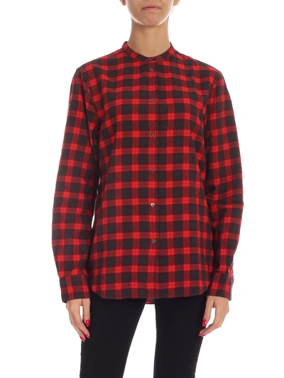 Aspesi Check Cotton Shirt In Red