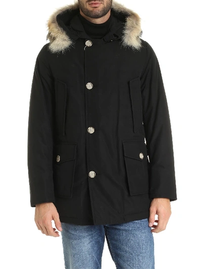Woolrich Arctic Detachable Fur Parka In Black