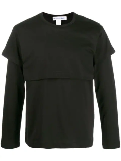 Comme Des Garçons Shirt Overlaid T-shirt In Black