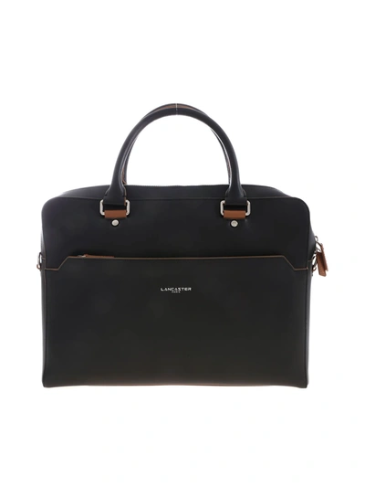 Lancaster Black Handbag With Brown Details