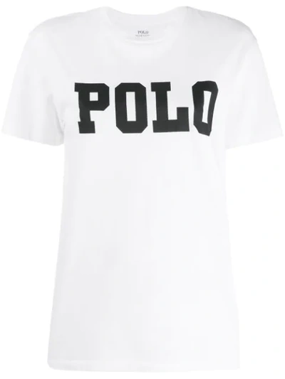 Polo Ralph Lauren Embellished Logo Short-sleeve Cotton T-shirt In White
