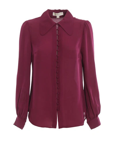 Michael Kors Loose Fit Shirt In Purple Color Silk