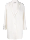 Valentino Compact Drap With Poetry Coat In Cream Color