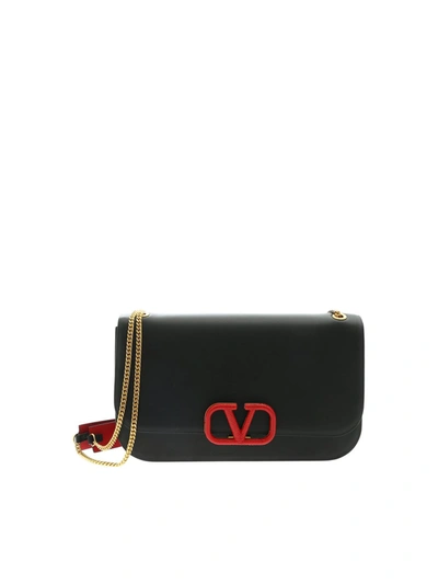Valentino Garavani Vlock Shoulder Bag In Black