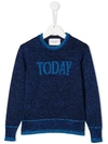 Alberta Ferretti Kids' Today Viscose Lurex Sweater In Blue
