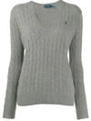 Polo Ralph Lauren Classic Cable Knit Jumper In Grey