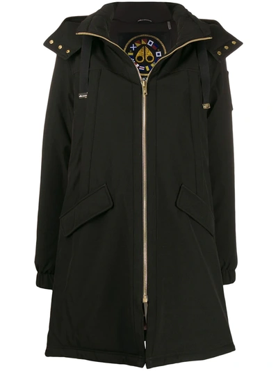 Moose Knuckles Gouldtown Parka In Black With Logo Patch