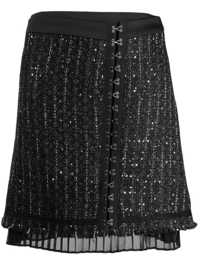 Karl Lagerfeld Sparkle Bouclè Skirt In Black