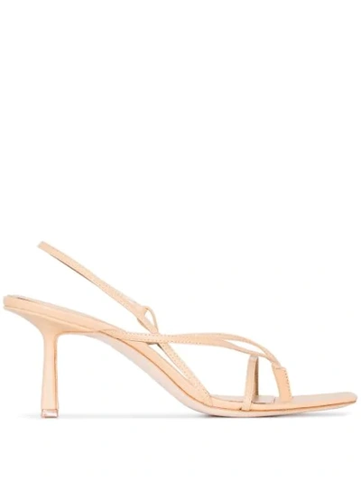 Studio Amelia 75mm Leather Sling Back Sandals In Neutrals