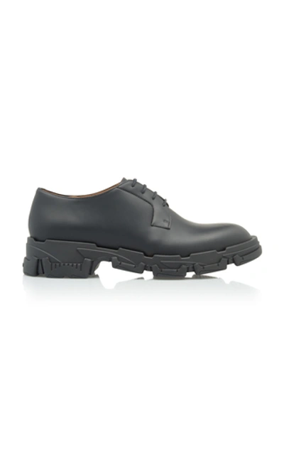 Lanvin Leather Derby Shoes In Black