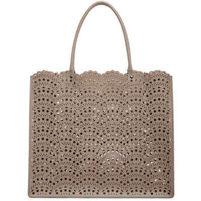 Alaïa Garance Large Paille Vienne Tote Bag In 809 Tourte