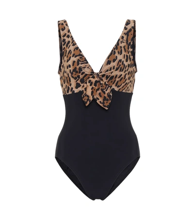 Karla Colletto Bree Leopard-print Swimsuit In Black