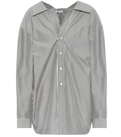 Balenciaga Swing Striped Cotton-blend Shirt In Black