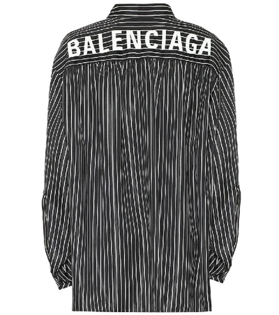 Balenciaga Scarf Striped Shirt In Black