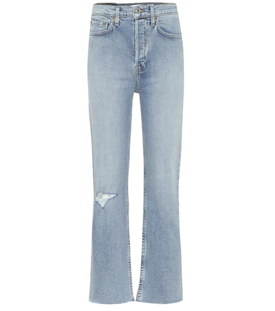Re/done Stove Pipe High-rise Jeans In Blue