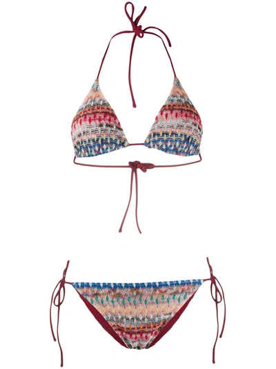 Missoni Stripe-knit Stretch-mesh Bikini In Multi