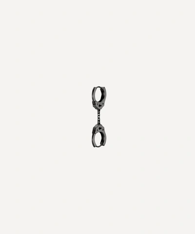 Maria Tash 14ct 8mm Double Handcuff And Short Chain Single Earring In Gold And Black