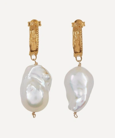 Alighieri Gold-plated The Water Bearer Baroque Pearl Hoop Earrings