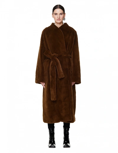 The Row Terin Khaki Mink Fur Coat