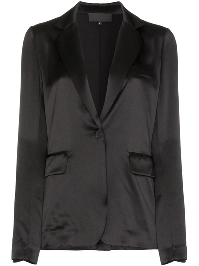 Nili Lotan Arlin Single-breasted Wool-blend Jacket In Black