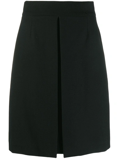 Pre-owned Chanel 2000s Box Pleat Skirt In Black