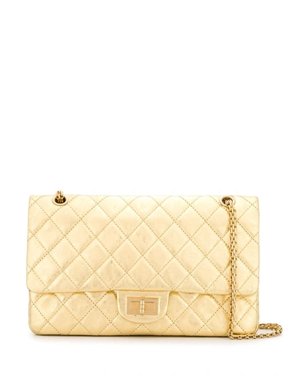 Pre-owned Chanel 2011 2.55 Double Flap Shoulder Bag In Gold