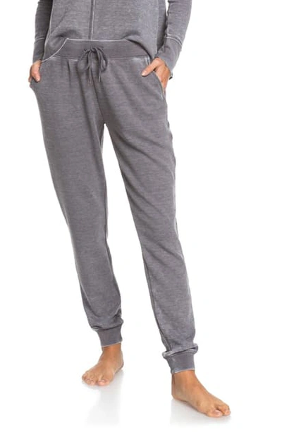 Roxy Look Lively Waffle-knit Sweatpants In Charcoal Heather