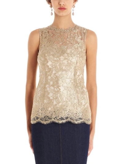 Dolce & Gabbana Without Sleeves Top In Oro