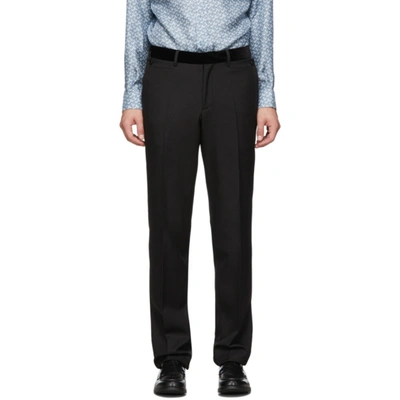 Burberry Leather Side-stripe Tailored Trousers In Black