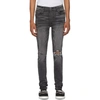 Amiri Leopard Half Track Broken Denim Classic Indigo In Blue