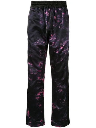 Just Don Tie-dye Print Track Trousers In Black