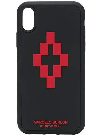 Marcelo Burlon County Of Milan Logo Print Iphone Xr Case In Black