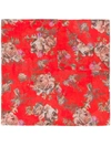 Preen By Thornton Bregazzi Floral Embroidered Scarf In Red