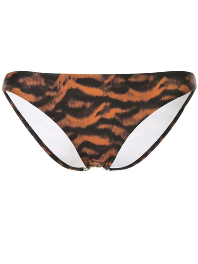 The Upside Moss Tiger Bikini Bottoms In Brown