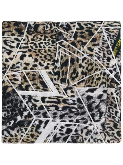 Preen By Thornton Bregazzi Leopard Printed Scarf In Black