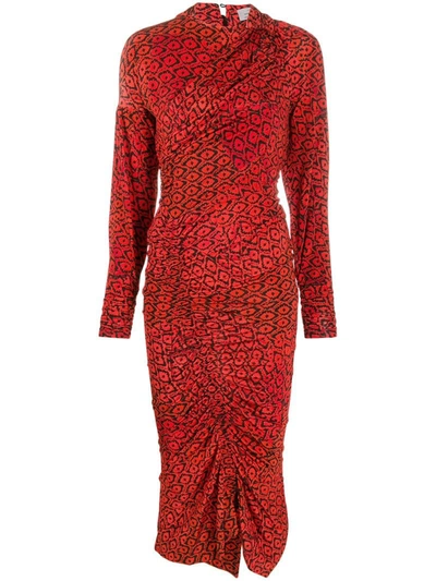 Preen By Thornton Bregazzi Damaris Smocked Dress In Red